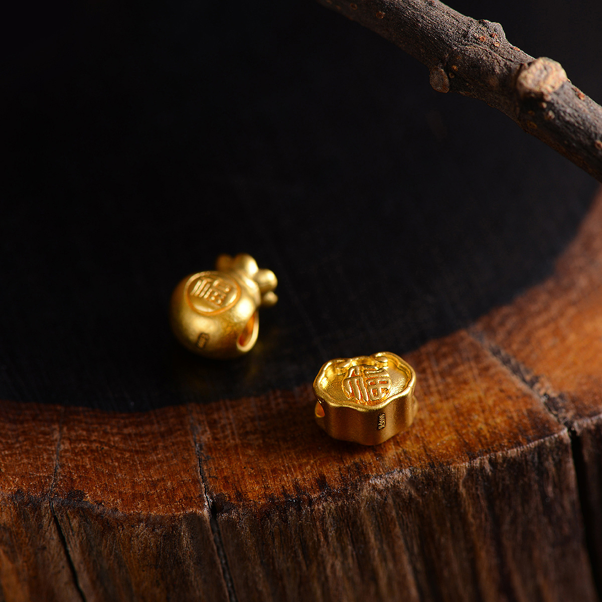 原创-黄金素金3D硬金 中国风复古中国红场景案例