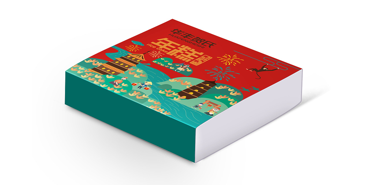 给福州的客户设计的年糕年点包装,主要思路是以福州三山两塔一河流