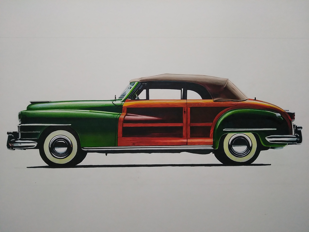 原创作品插画艺术插画老爷车马克笔汽车手绘马克笔59马克笔汽车手绘