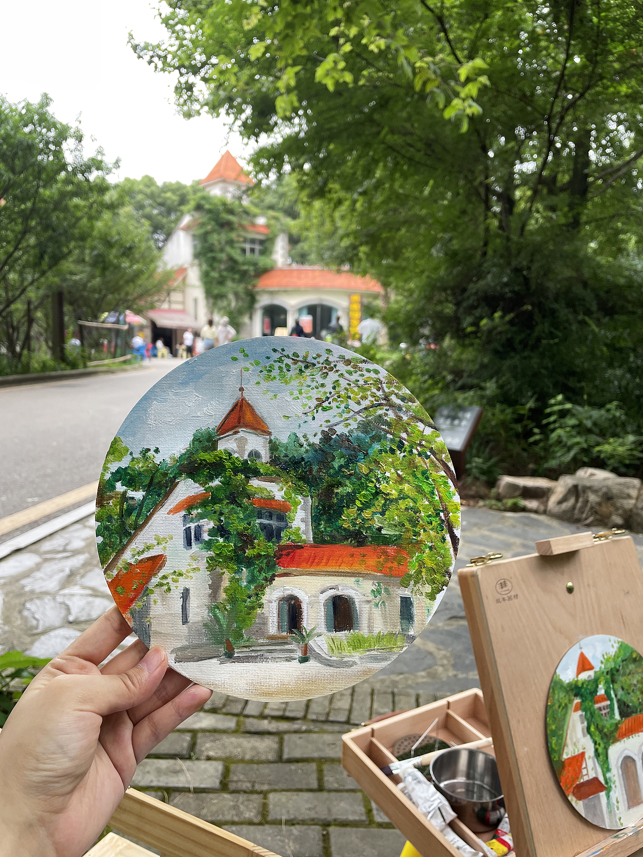 小公园油画写生（图ZMjYyMzIxOTI0） - 绘画 - 站酷设计师插画师西米鹿原创素材 - 站酷ZCOOL