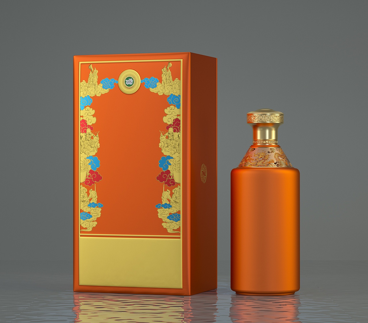 通用类定制酒盒(受上海凯丰印业委托,所做的渲染图)