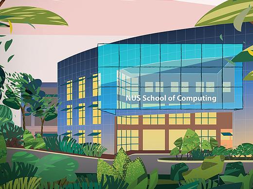 新加坡国立大学建筑 COM(计算机学院) 插画练习