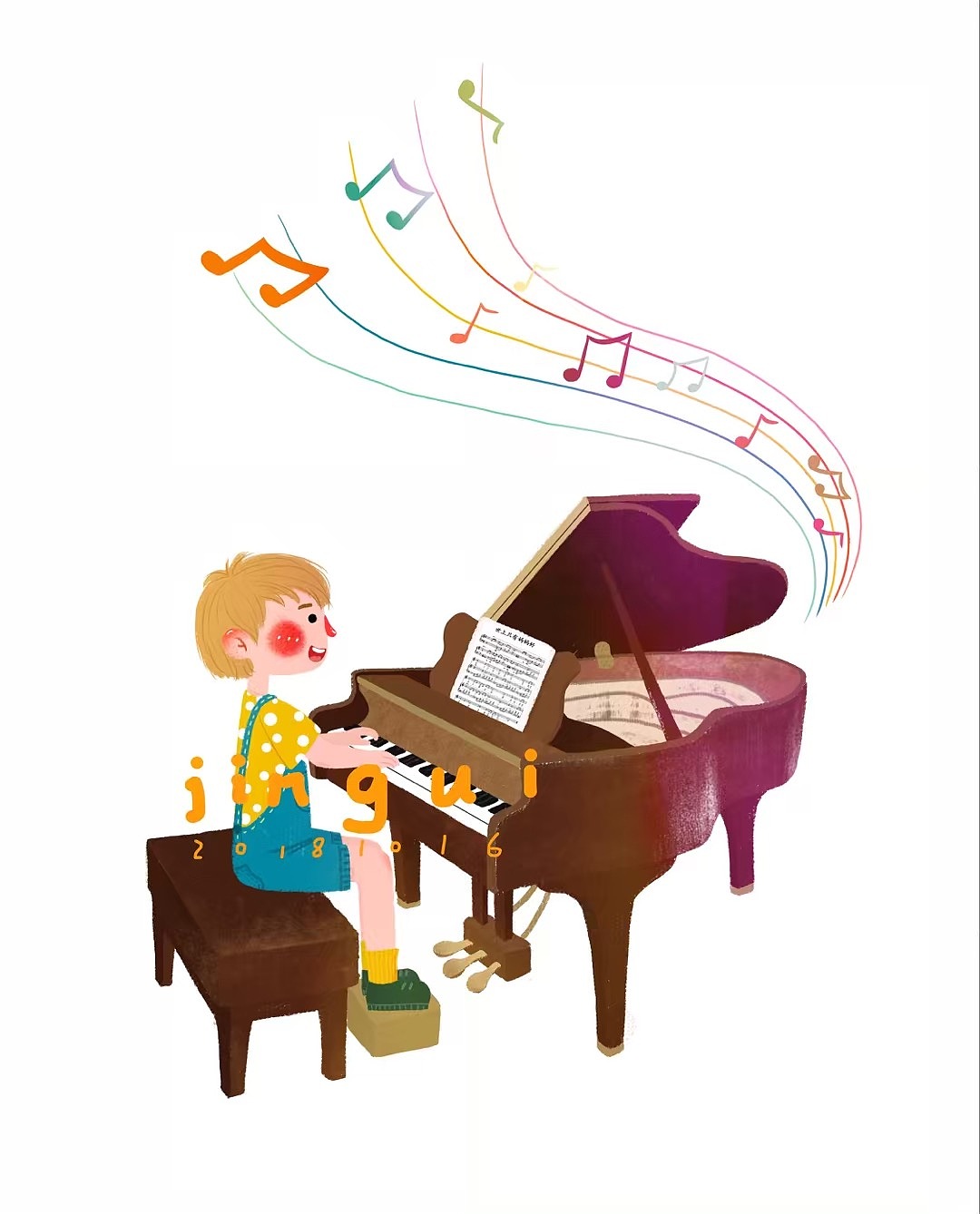 儿童插画_与音乐有关