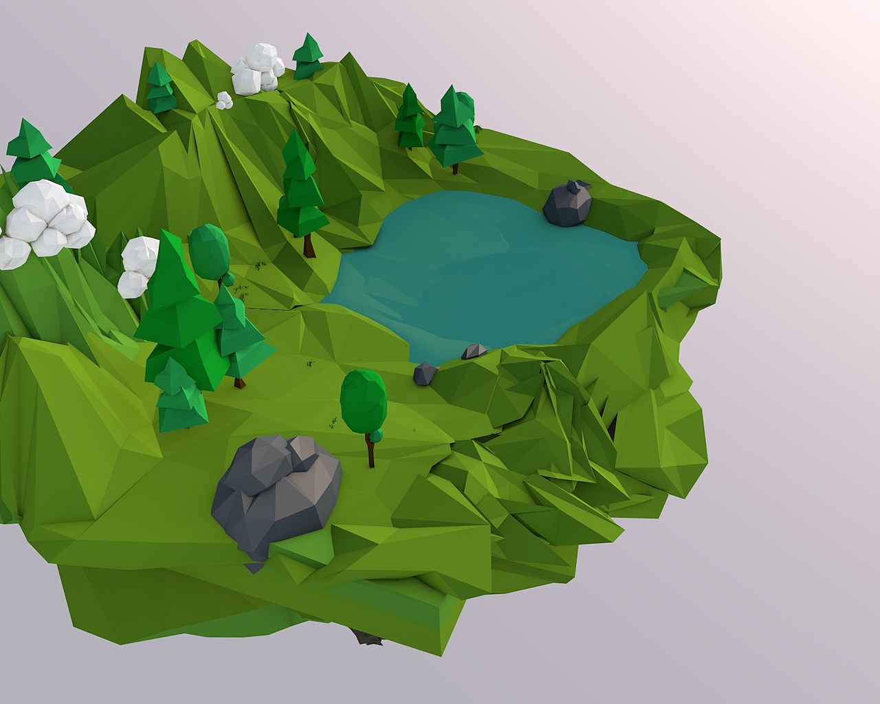 《空中小岛》- C4D插画（图ZMTExMDIxMTQ0） - 创作习作 - 站酷设计师大颗彩椒原创素材 - 站酷ZCOOL