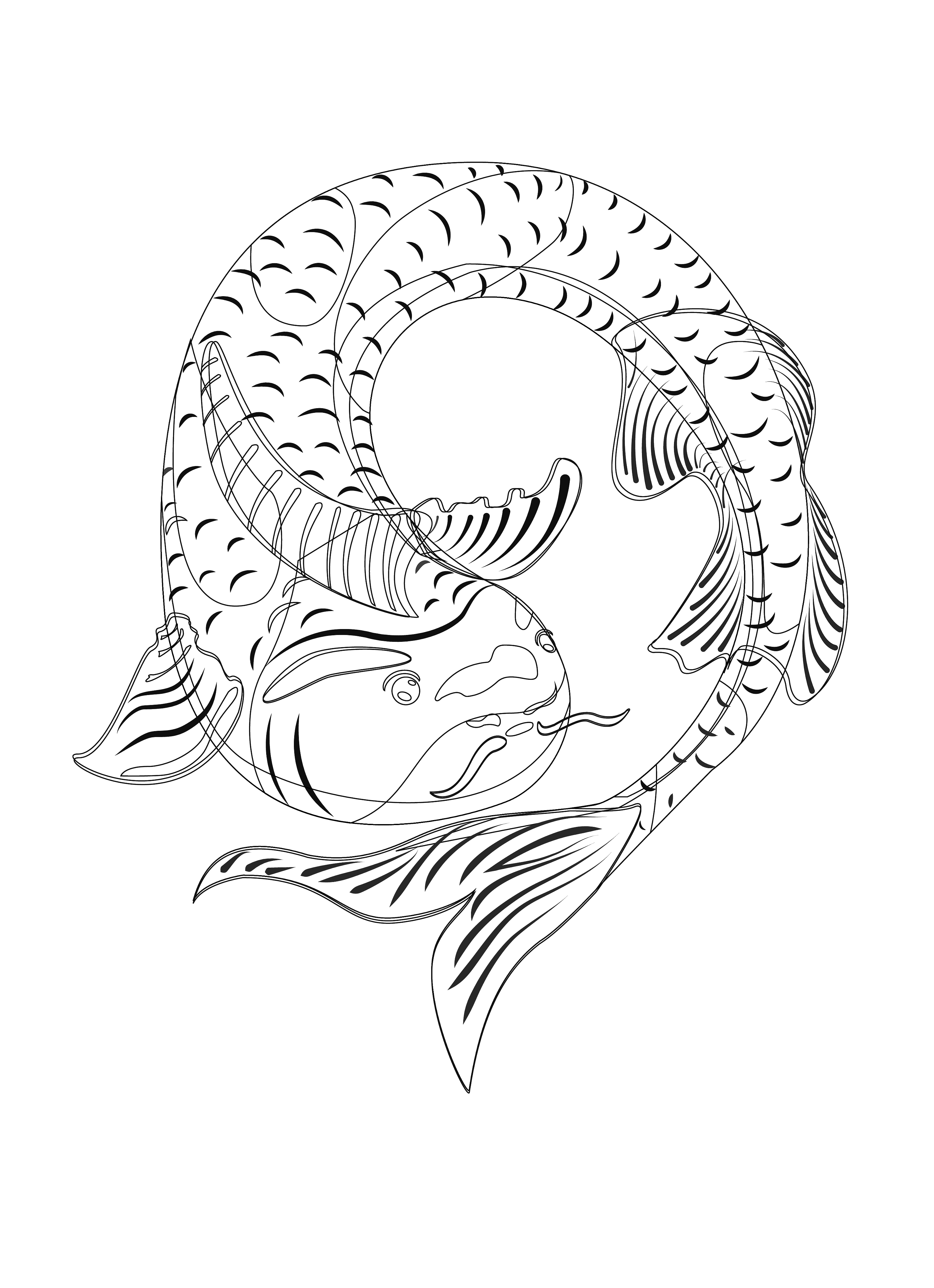 大鱼海棠线描图片