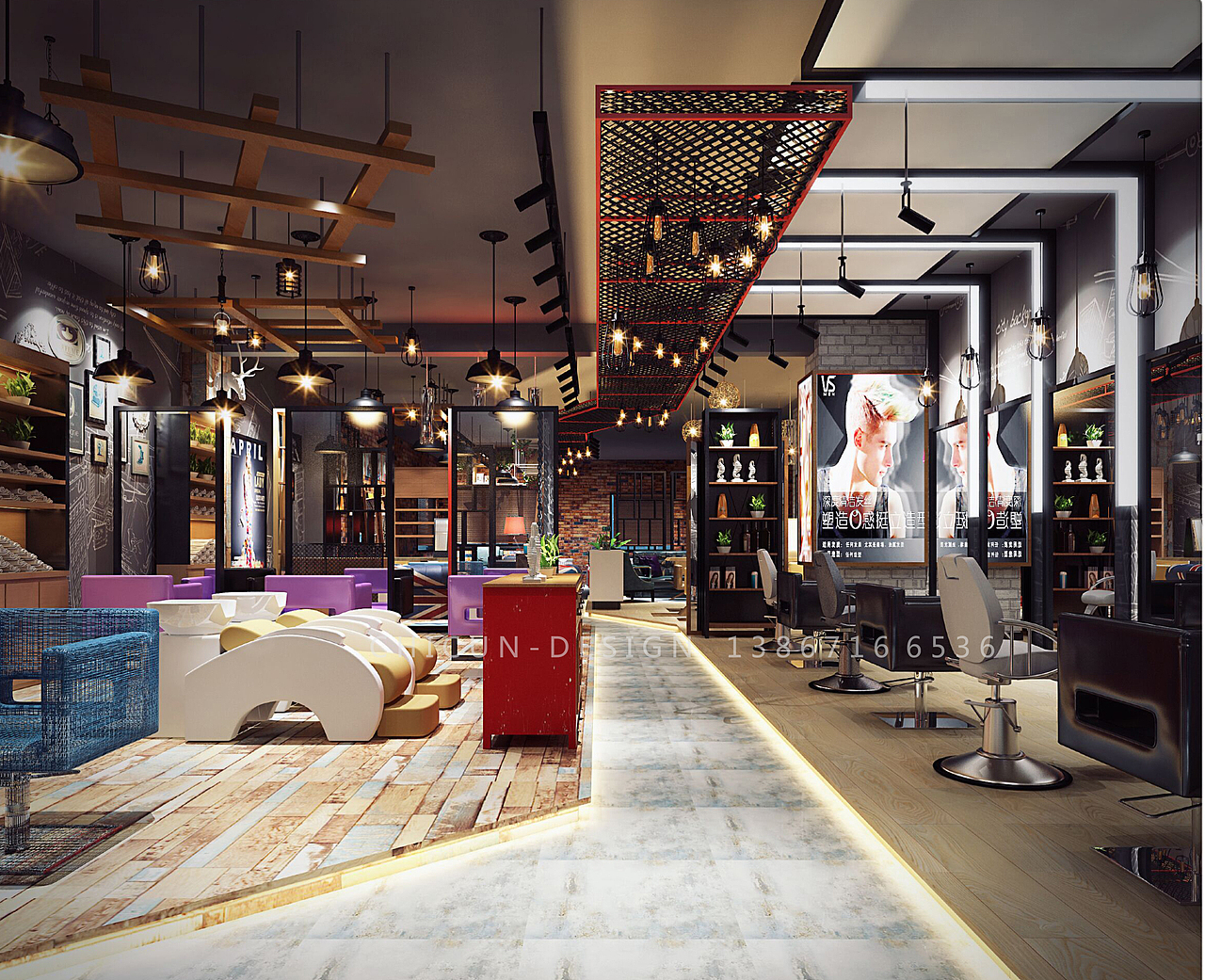 尺寸设计|徐州华昌美业展厅设计室内设计效果图