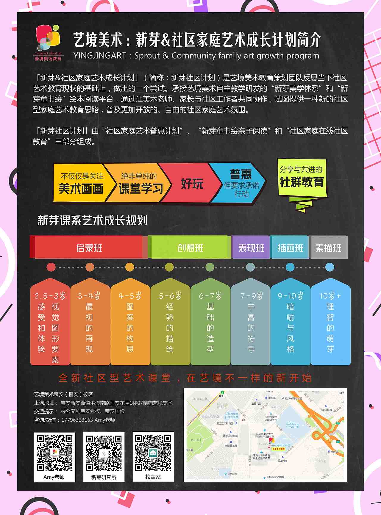 美术机构-活动单页/DM单-创客贴-社区艺术普惠计划