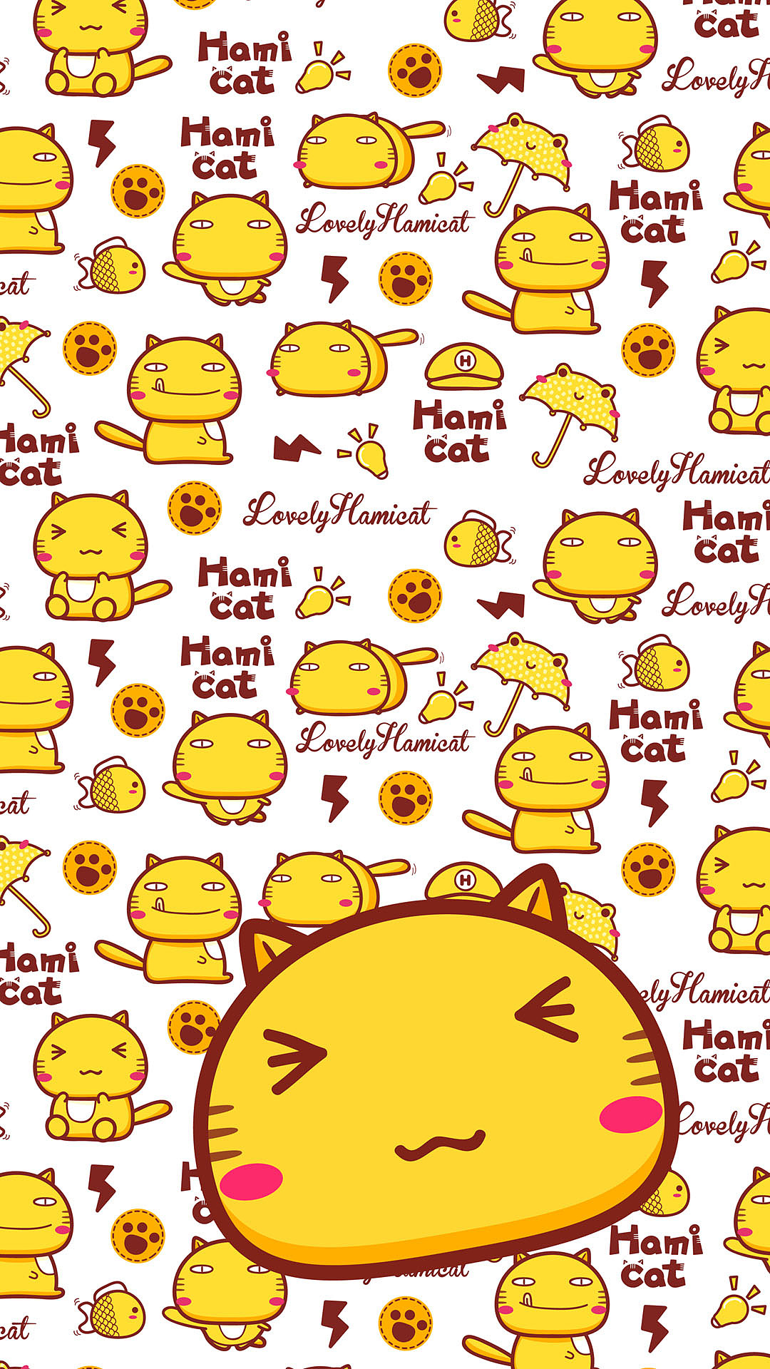 有好多哈咪猫的插画图案