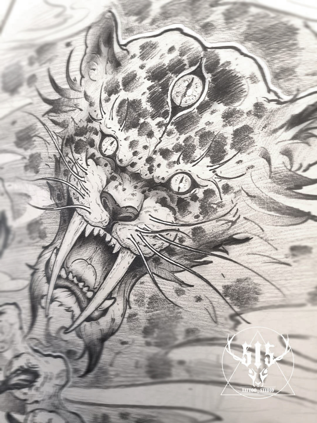 远古巨兽（图ZMjI0ODU0ODAw） - 新锐潮流插画 - 站酷设计师515TATTOO原创素材 - 站酷ZCOOL