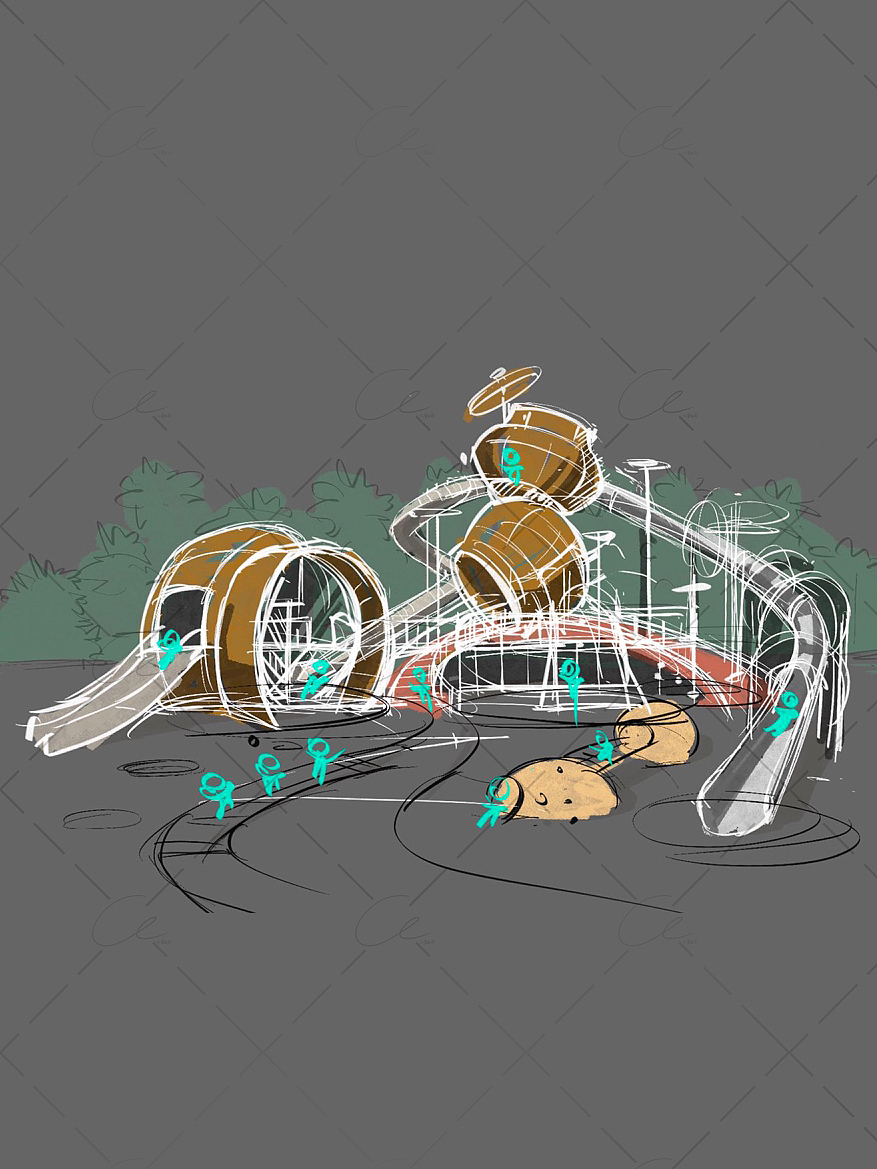 陶罐无动力乐园手绘