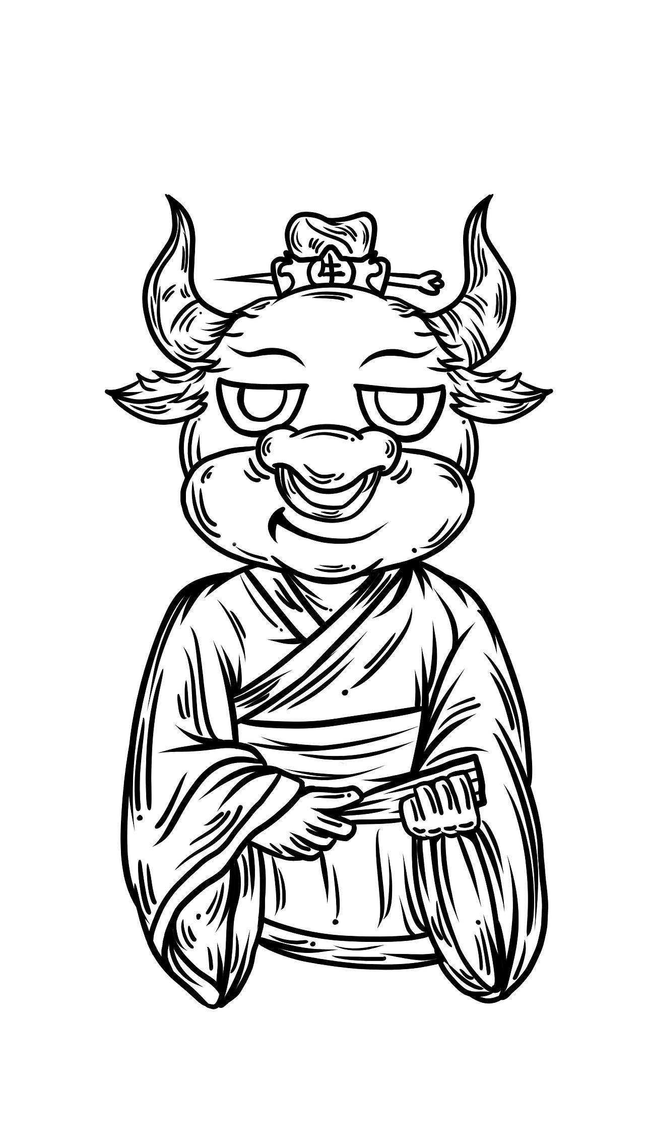 十二生肖国潮插画—牛