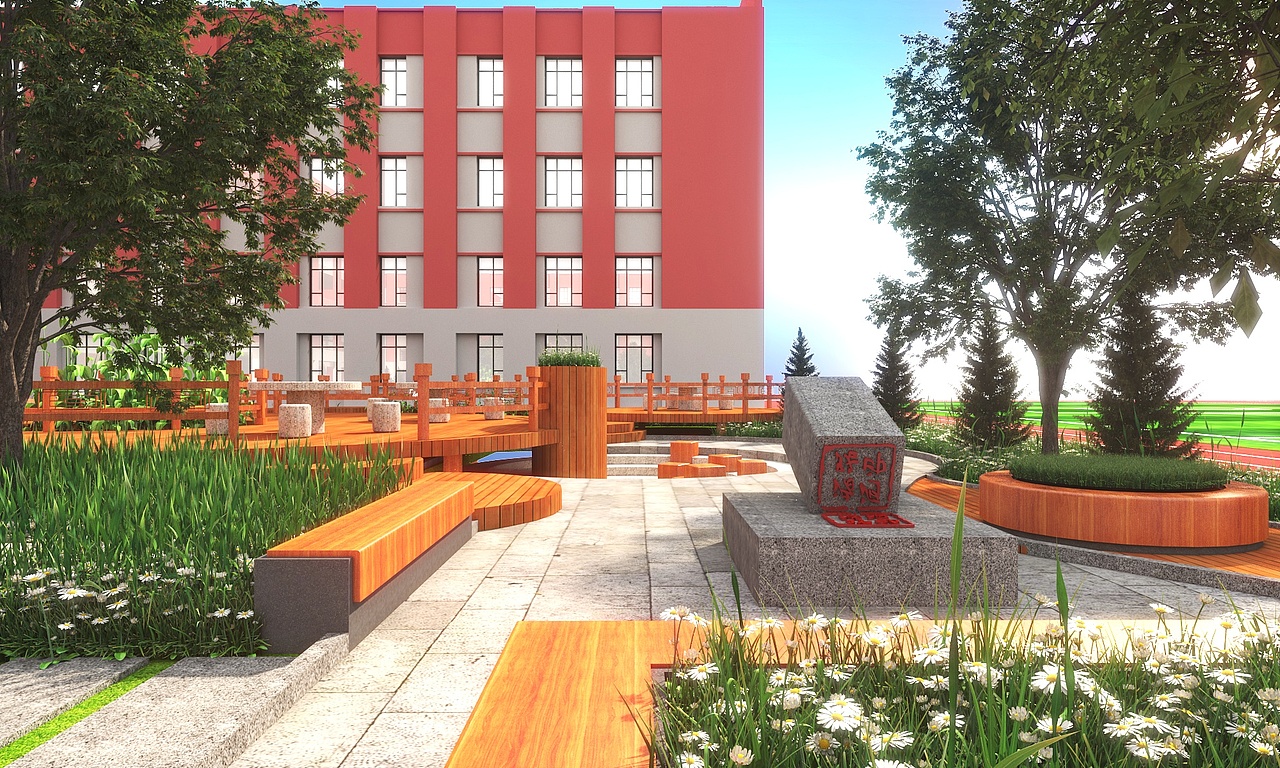 学校景观设计（图ZMjkwMTg0ODgw） - 其他空间 - 站酷设计师奔跑的窝牛原创素材 - 站酷ZCOOL