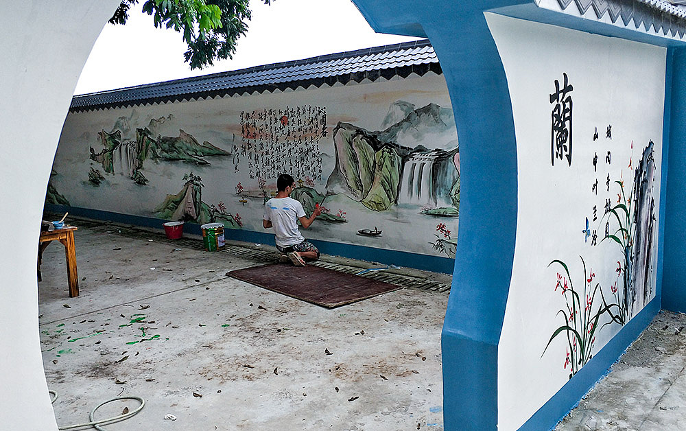 江苏文化墙彩绘公司新农村文化墙校园文化墙墙绘