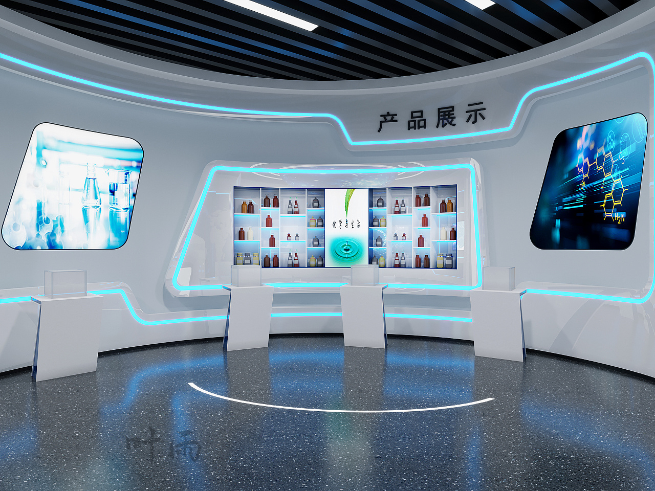 展厅,科技感十足|空间|商业空间设计|叶雨小可爱 - 原创作品 - 站酷