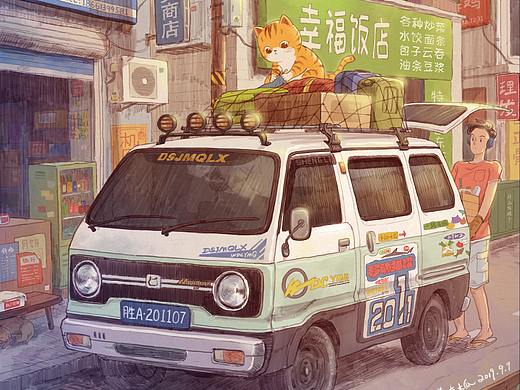 《带上橘猫去旅行》插画系列