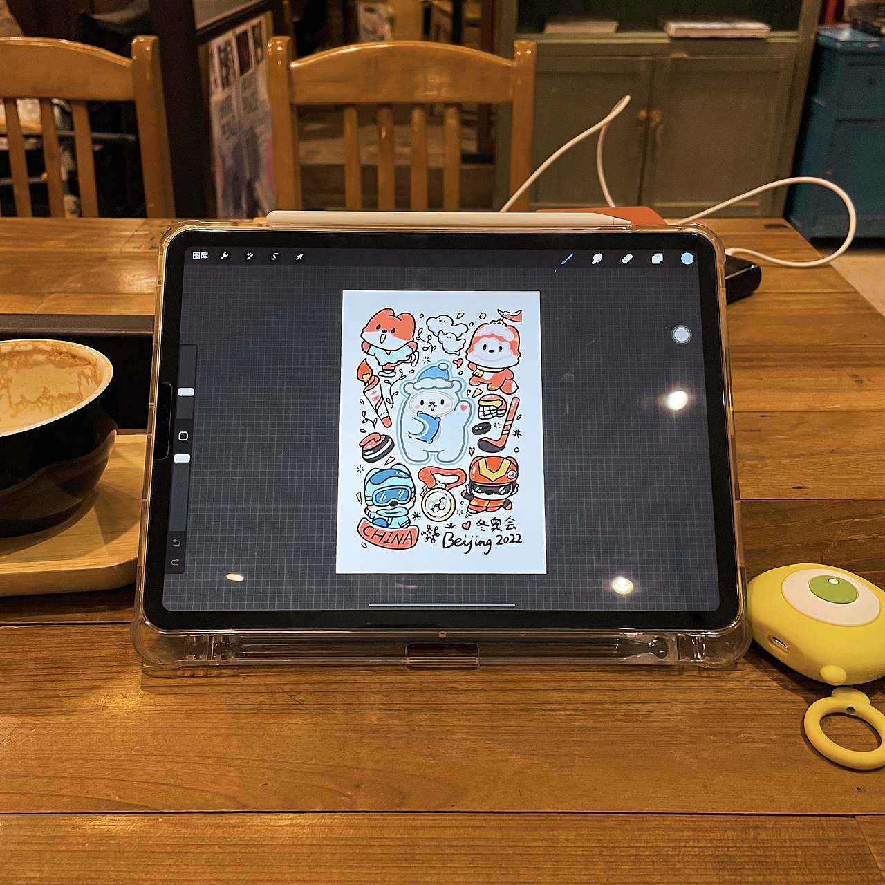 找了个书店画冬奥