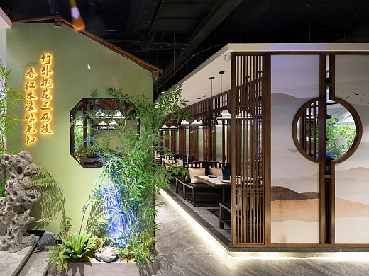 空间摄影 |  典雅田园风新中式融合餐馆环境拍摄