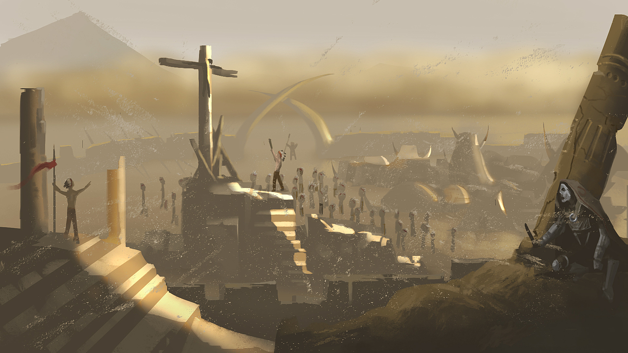 沙漠部落（图ZMTE3MjcwNjU2） - 游戏原画 - 站酷设计师一杯97年的可乐原创素材 - 站酷ZCOOL