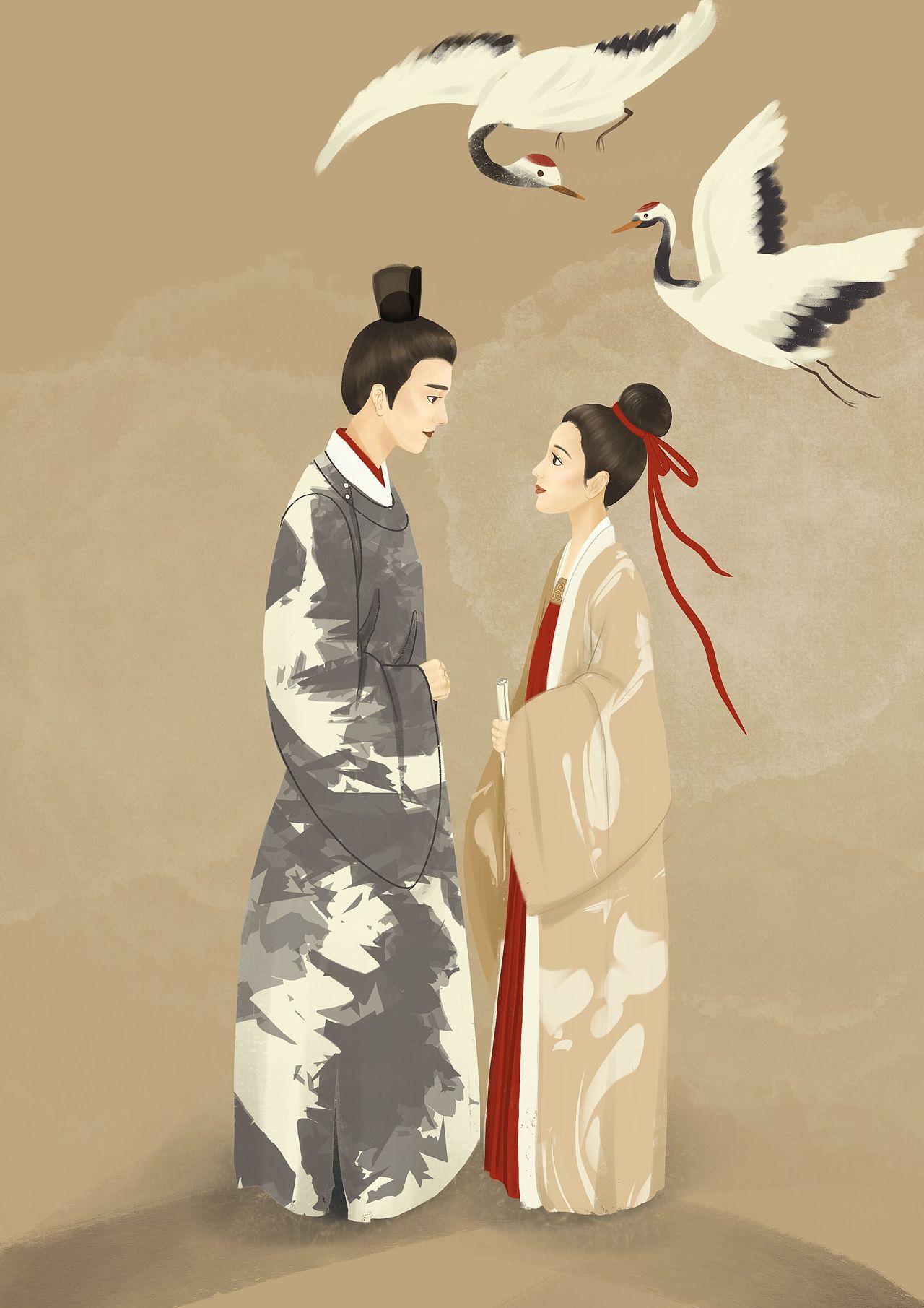 鹤唳华亭 插画习作