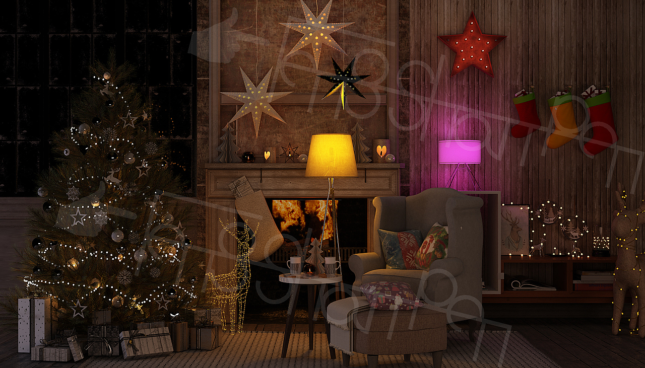 灯带渲染节日场景合集