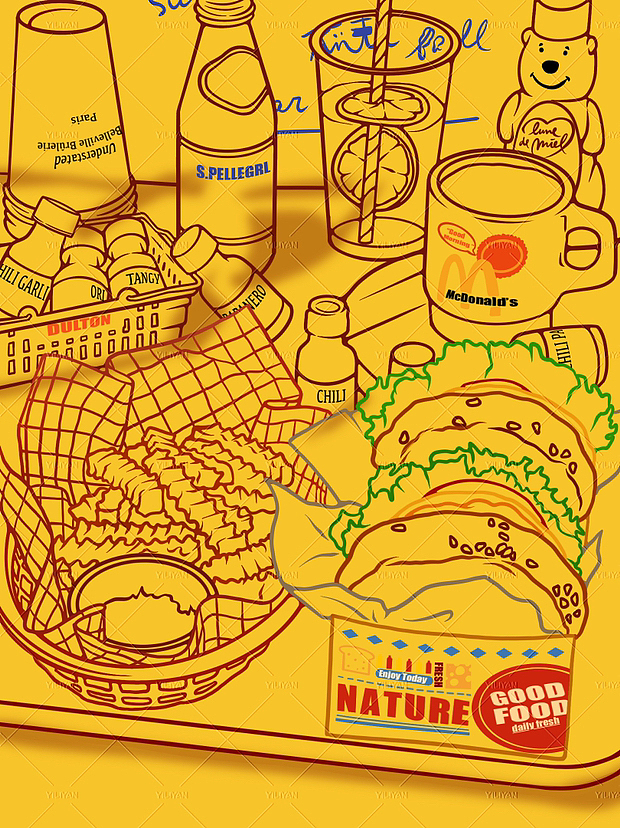 薯条汉堡搭配绝了!