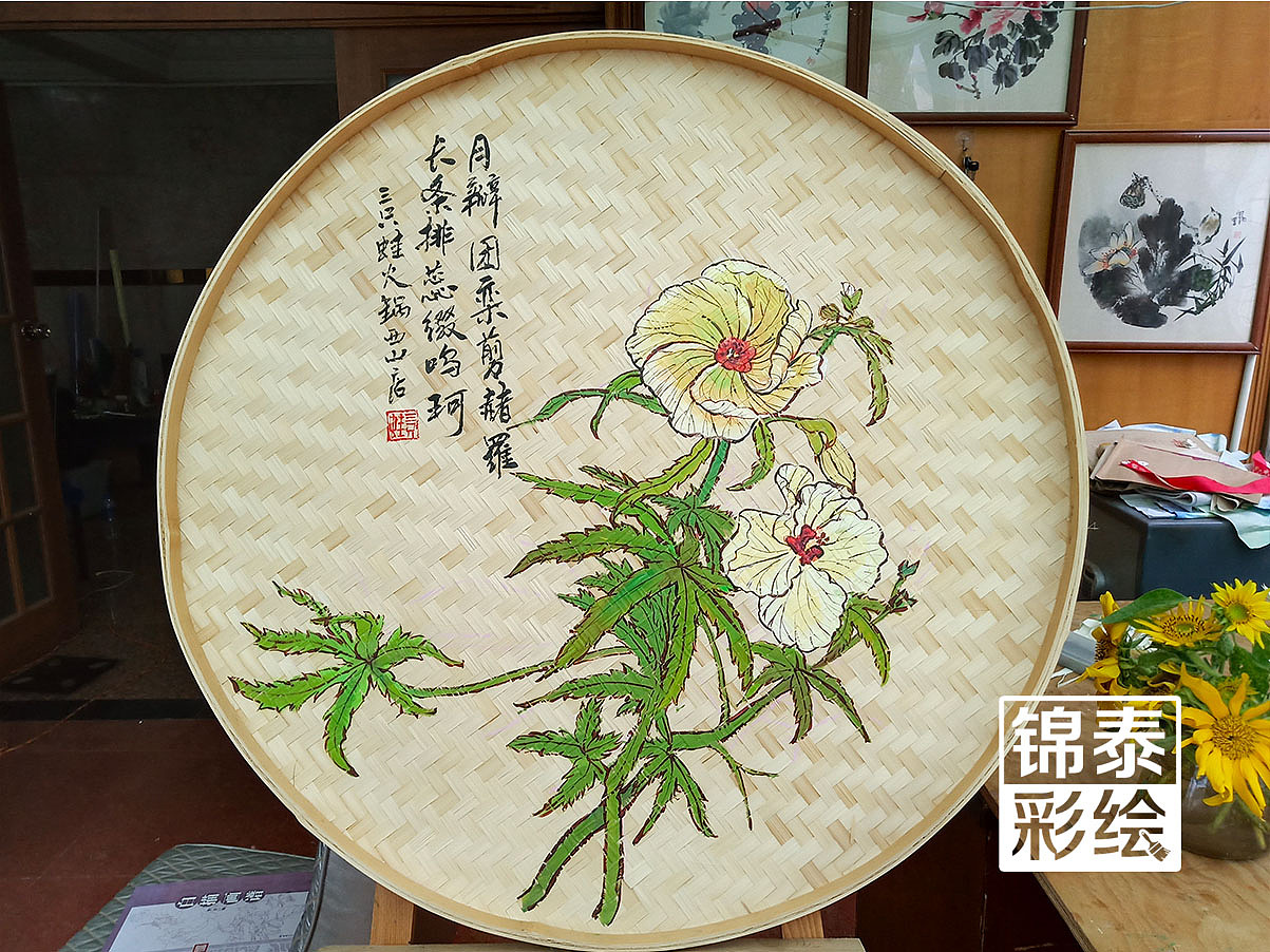 昆明三只蛙火锅簸箕彩绘——昆明锦泰彩绘（图ZMjE4MzU4NjAw） - 其他手工艺 - 站酷设计师云南锦泰彩绘原创素材 - 站酷ZCOOL