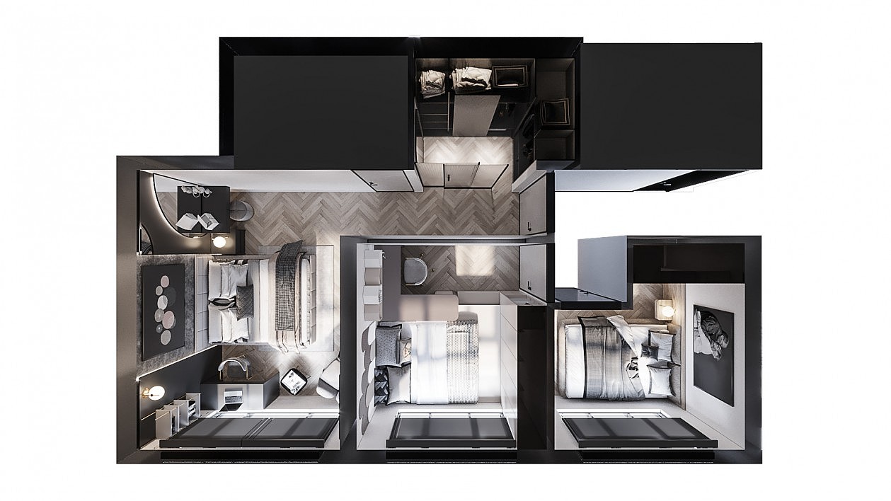 非常有气质的三居室,空间设计!