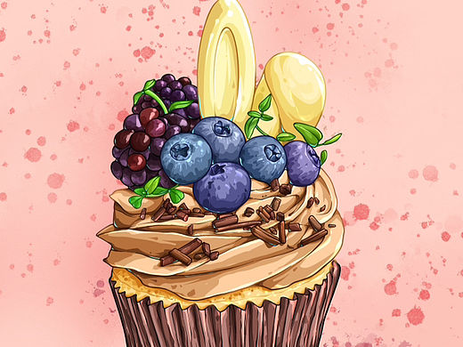 iPad美食插画｜杯子蛋糕