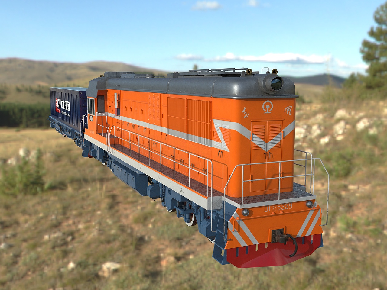 DF7c中欧班列东风火车——substance painter