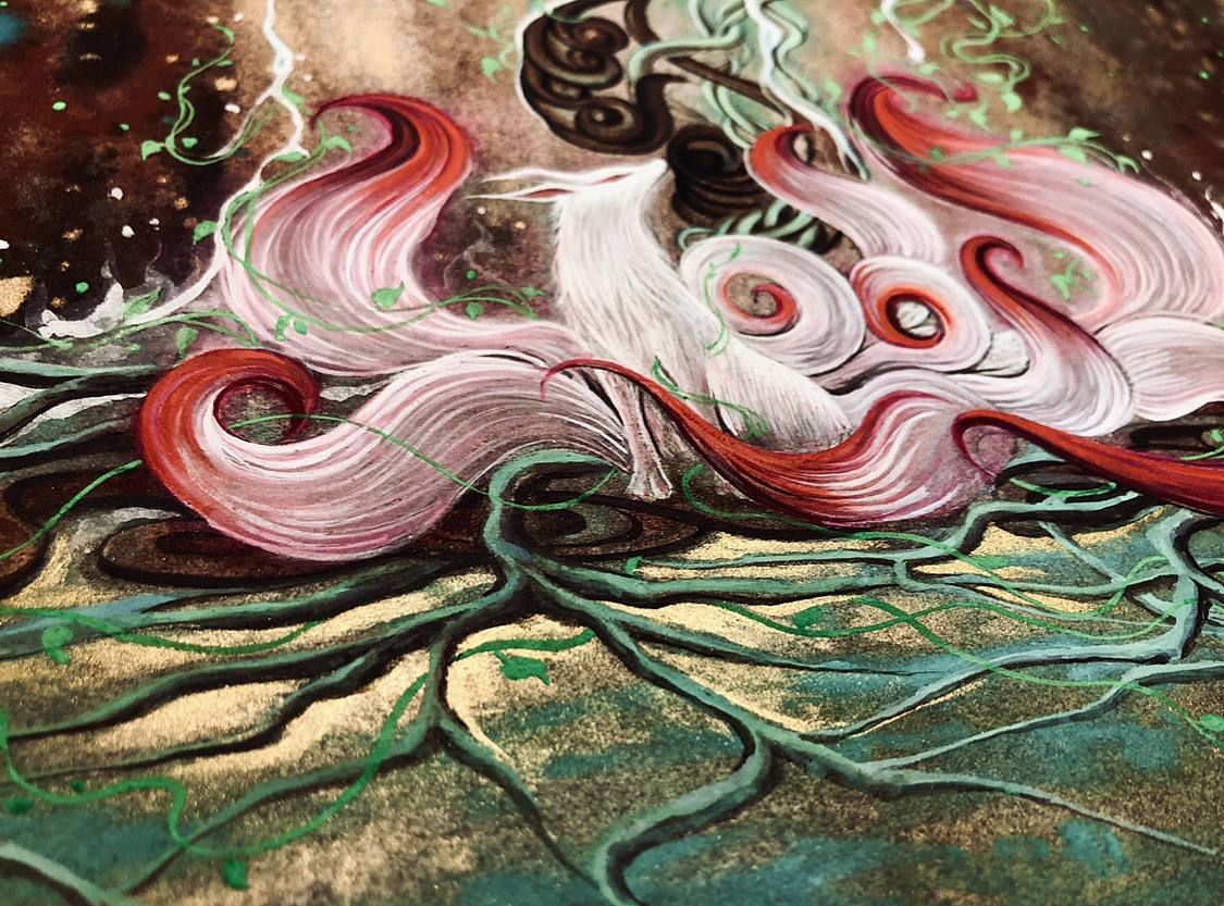 山海经系列之九尾狐修炼（图ZMjcyODI5NDcy） - 艺术插画 - 站酷设计师发芽MsFarrah原创素材 - 站酷ZCOOL