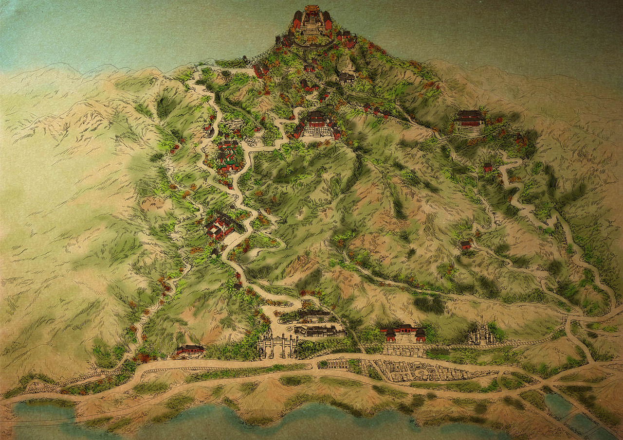 《大美武当》——武当山手绘地图（图ZMjAyNTI3OTI=） - 商业插画 - 站酷设计师PeteZheng原创素材 - 站酷ZCOOL