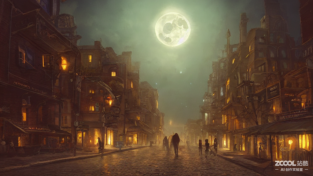 #AI创作实验室#月光洒在城市，为城市增添了朦胧（图ZMzIwMzc2NTI4） - AI作品 - 站酷设计师iLoYin原创素材 - 站酷ZCOOL