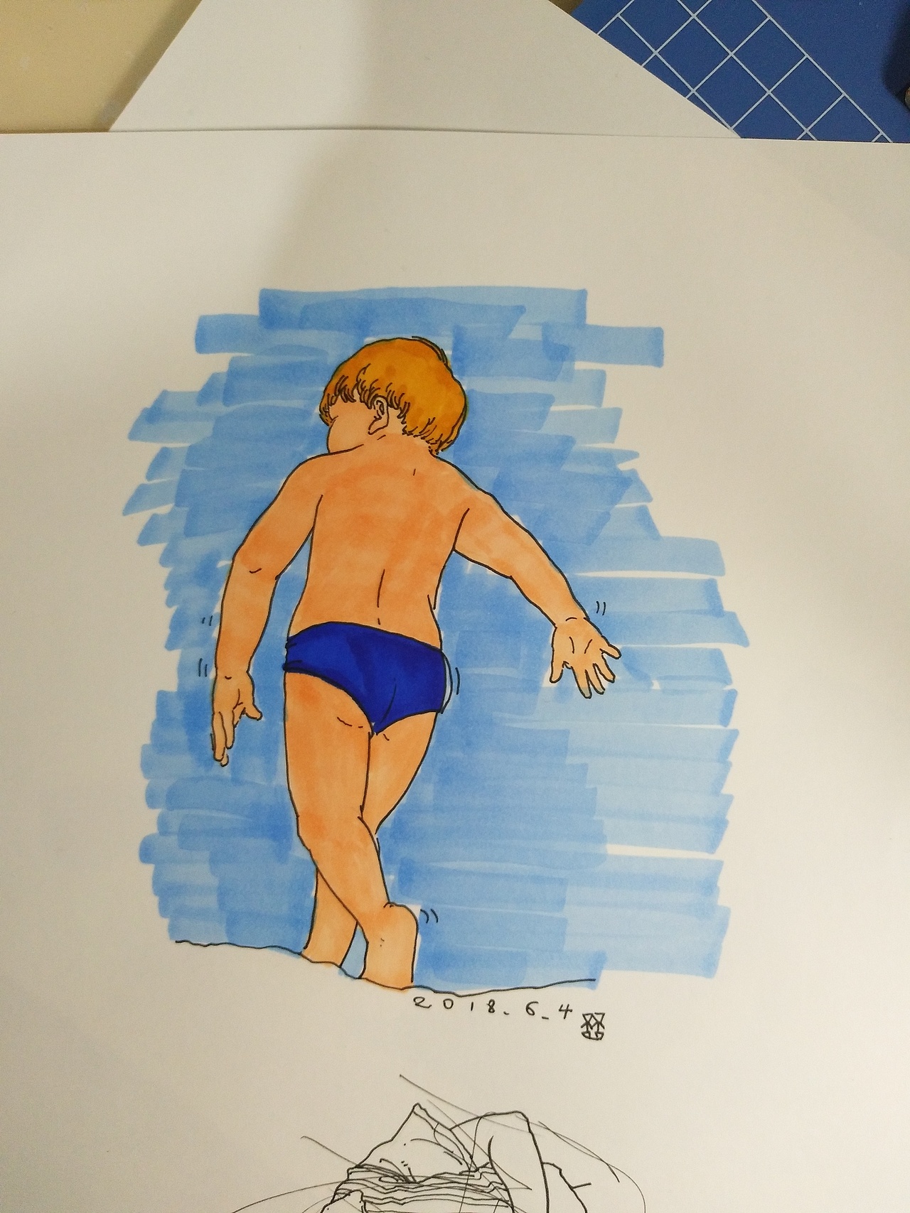 300/1460 应该用小头快速涂抹才能做到均匀,马克笔用的不多再练练。