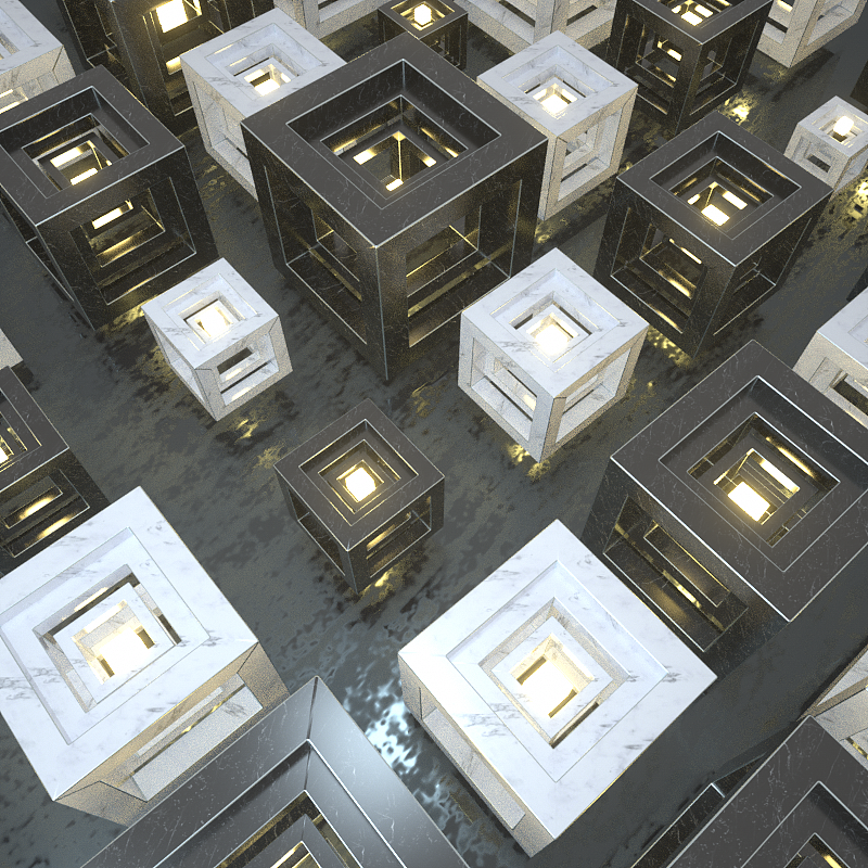 (OC渲染器)网格排列和着色效果器