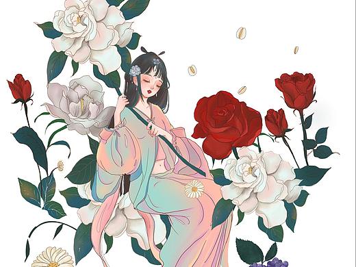 最近工作室做的一款手绘古风插画包装设计