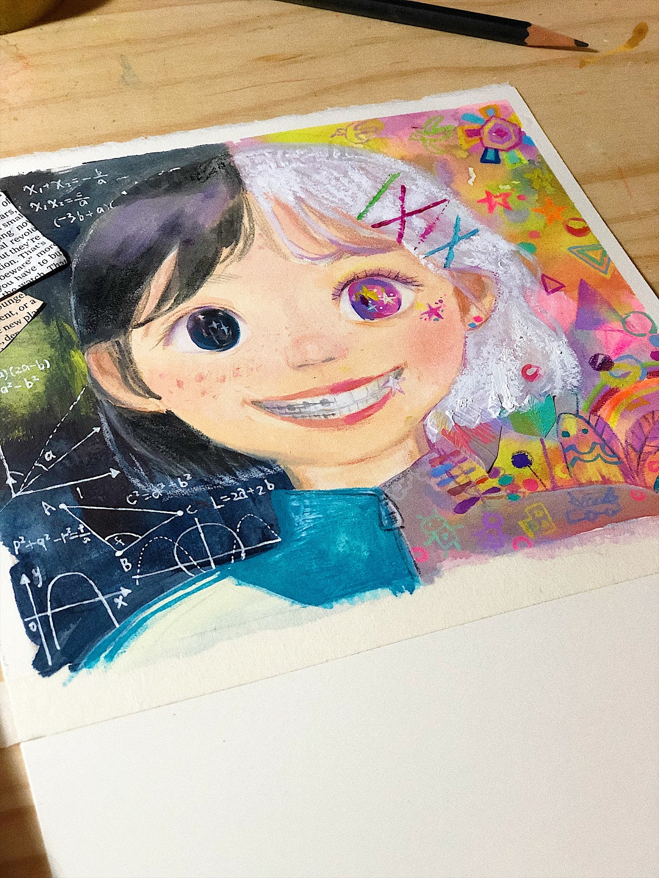 假笑精分少女|插画|儿童插画|虫孚虫斿 - 原创作