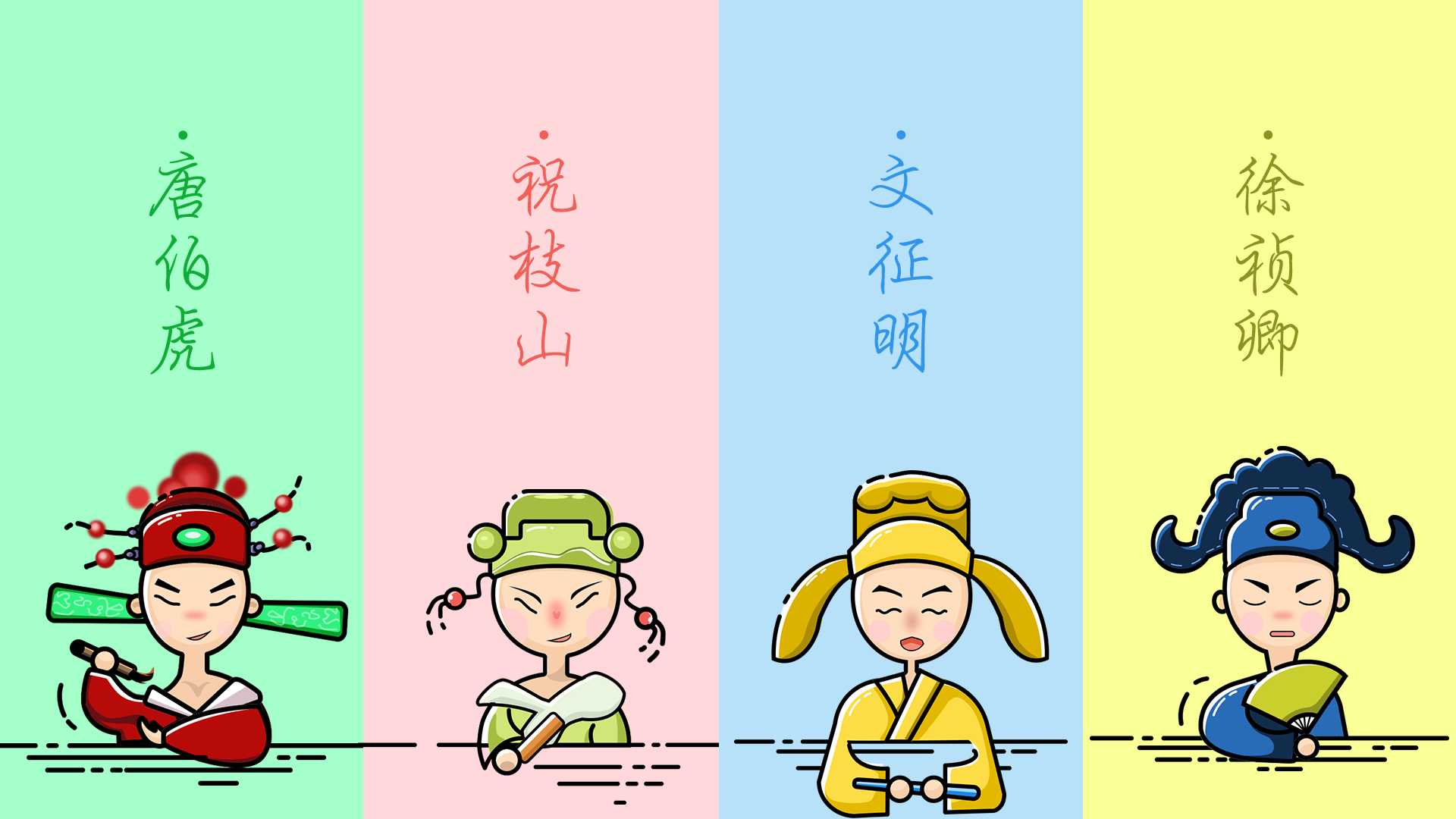 《江南四大才子》人物icon设计