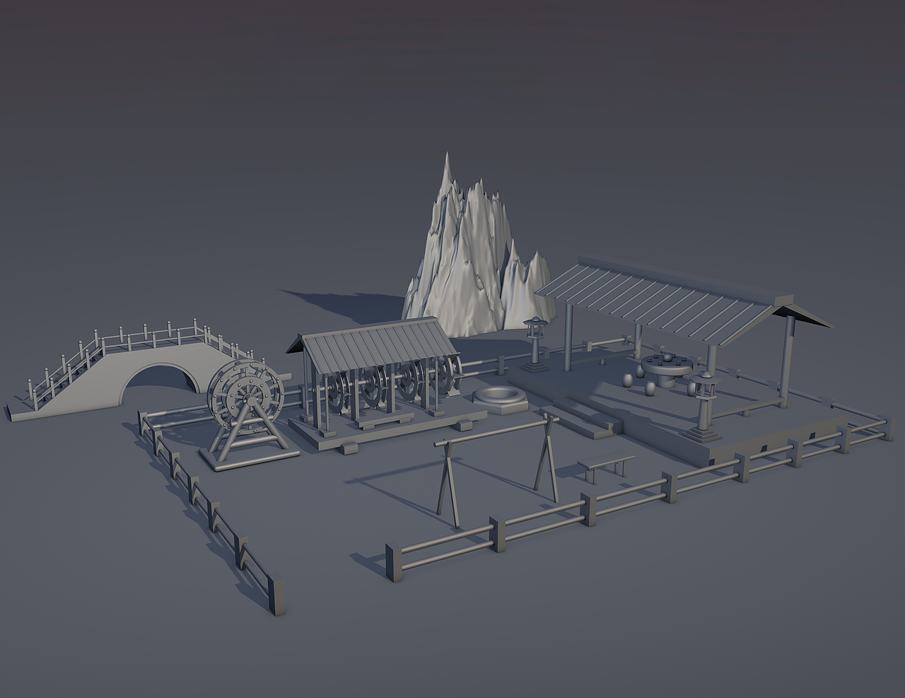 建模院落练习|三维|场景|胆小鬼mdh_原创作品-站酷zcool