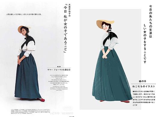 田园插画穿搭