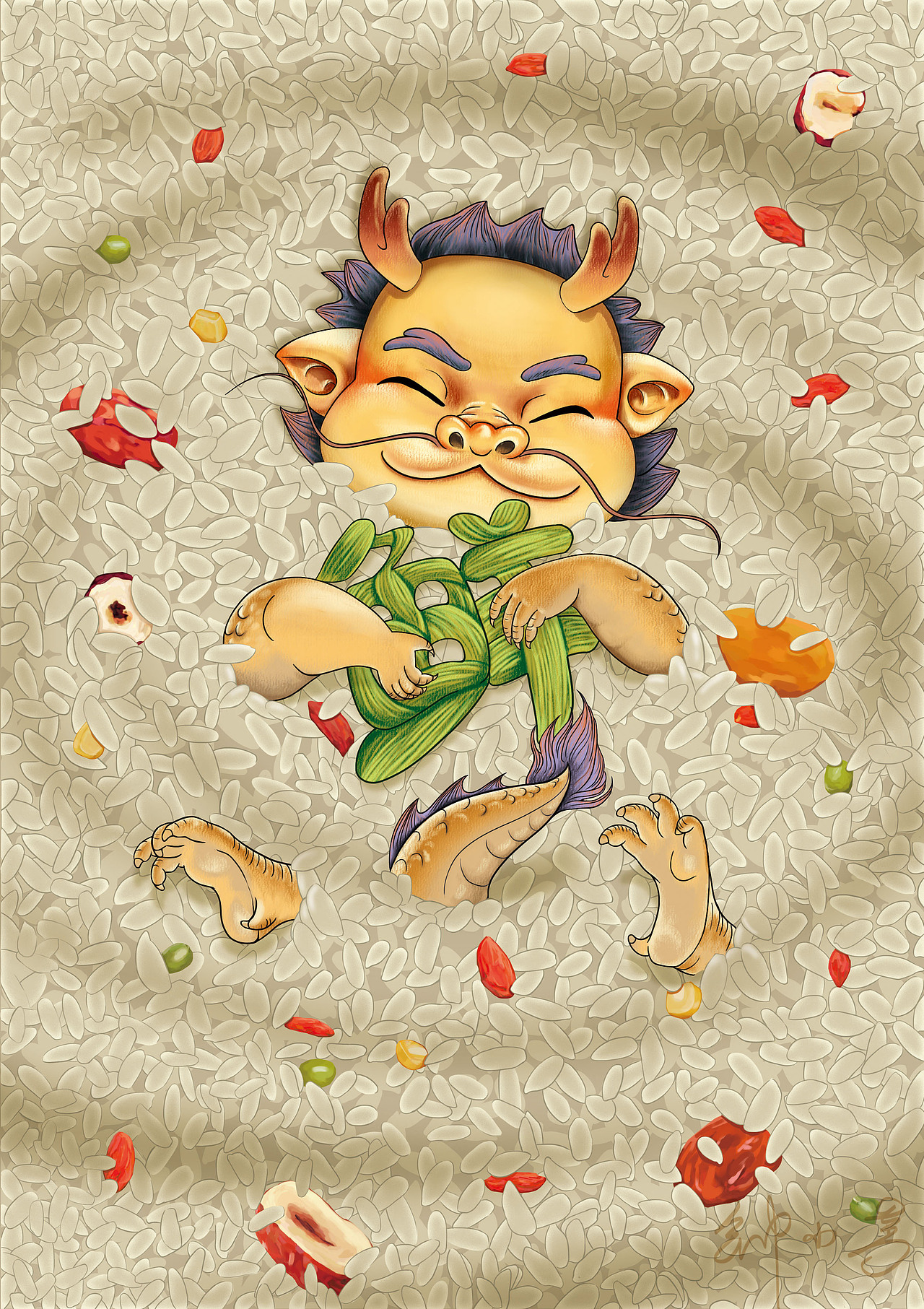 粽子包装插画-子鲜阁