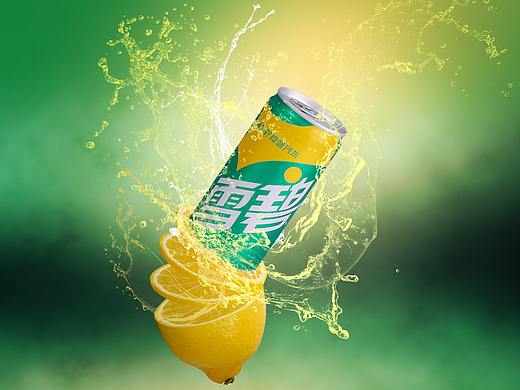 易拉罐雪碧 饮品拍摄