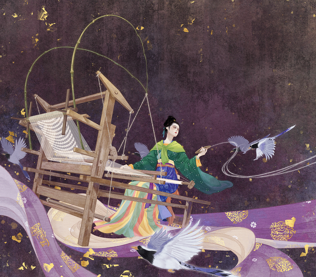 织锦01|插画|绘本|南山归鱼_原创作品-站酷zcool