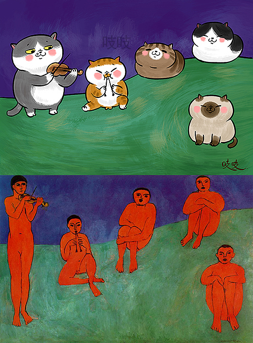 猫界名画整理合集（图ZODEzMjE5ODg=） - 创作习作 - 站酷设计师zhizhi吱吱原创素材 - 站酷ZCOOL