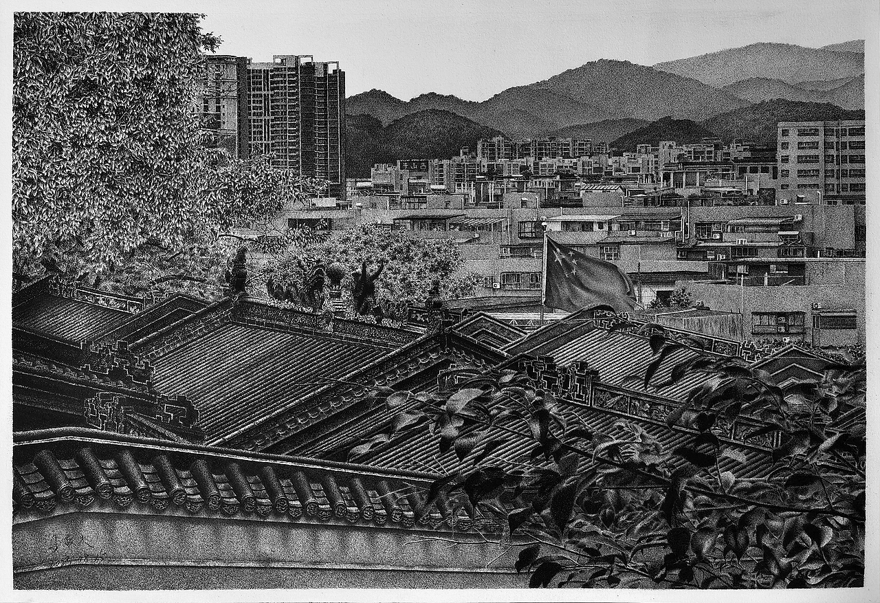 【JF手绘】钢笔画作品-西山寺