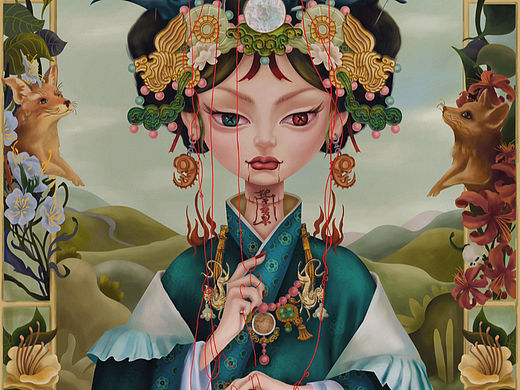 复古怪诞油画插画