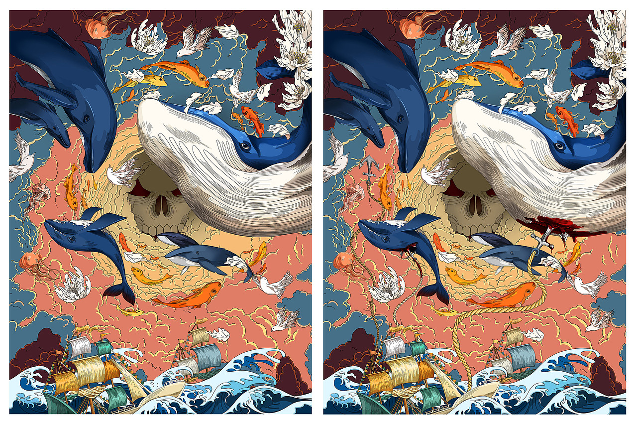 一組關(guān)于保護動物保護生態(tài)的插畫（圖ZMjAxNTMxNTU2） - 藝術(shù)插畫 - 站酷設(shè)計師楊里里原創(chuàng)素材 - 站酷ZCOOL