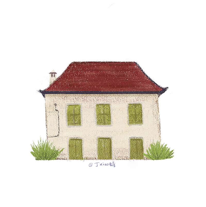 插画 每日一图 ps 电脑手绘 小房子2（图ZNDE1MDEzMDQ=） - 商业插画 - 站酷设计师丁小婧原创素材 - 站酷ZCOOL