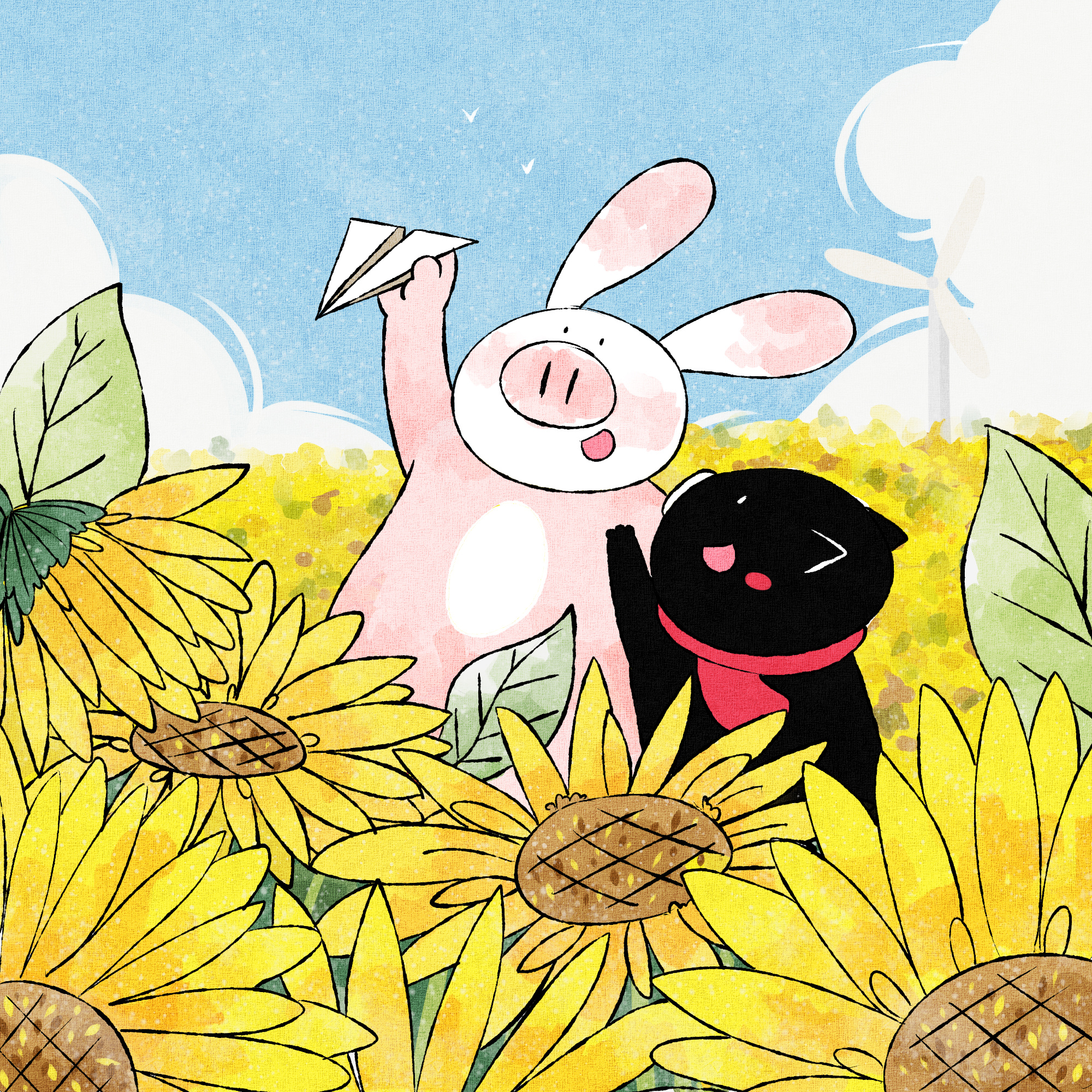 兔居与黑皮猪|插画|儿童插画|蔬女动漫工作室 - 原创作品 - 站酷