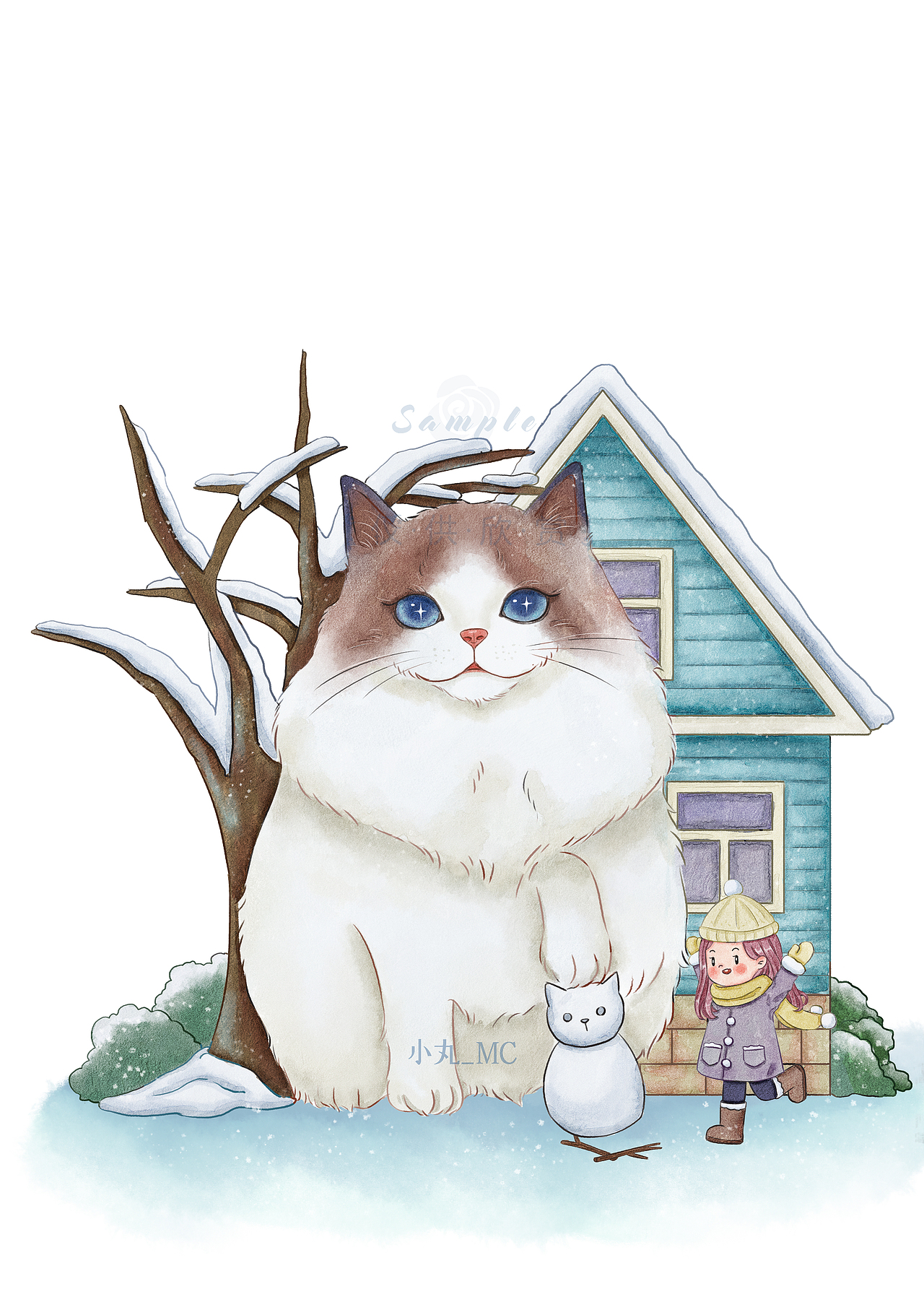 治愈系插画（图ZMjgyMDM4ODcy） - 创作习作 - 站酷设计师小丸_MC原创素材 - 站酷ZCOOL