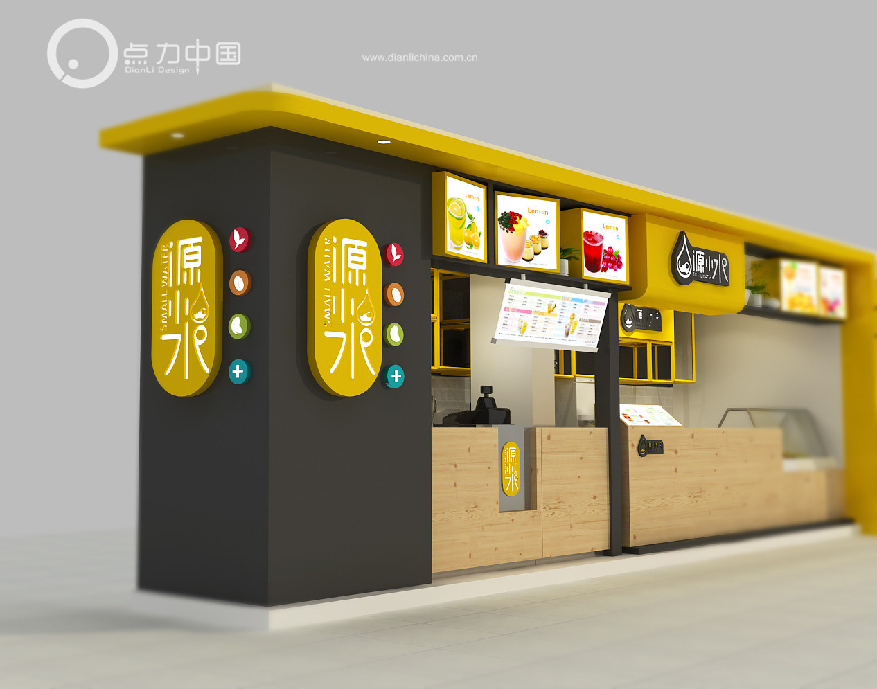 奶茶店,甜品店,水吧设计,效果图设计